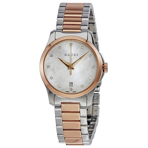 gucci ladies watch mother of pearl|gucci 147.4.